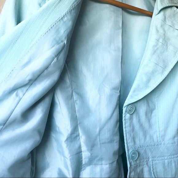 Light Aqua Slim Fit Blazer, Size 2 - Picture 11 of 15